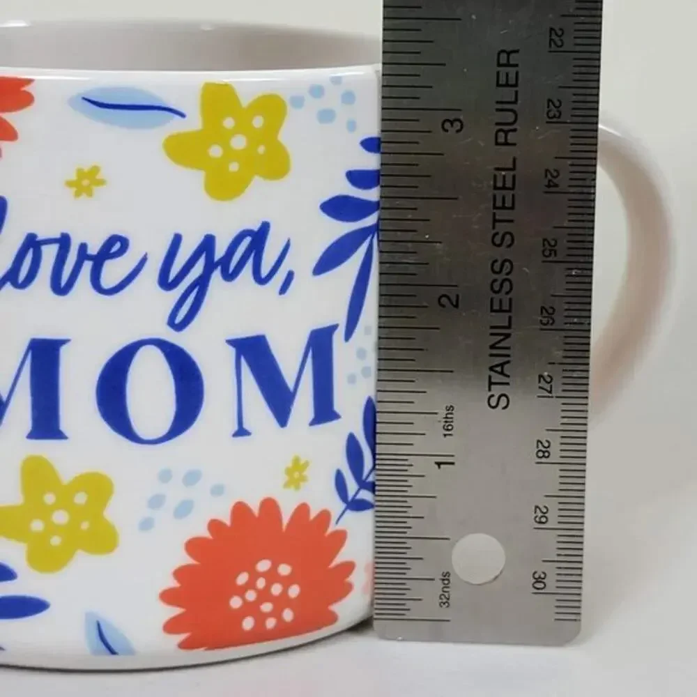 Parker Lane Love Ya Mom Floral Coffee Mug 15 oz White Colorful Mothers Day Gift